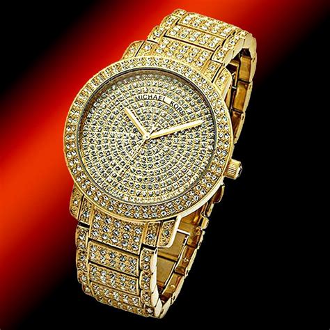 michael kors gold watch with diamonds